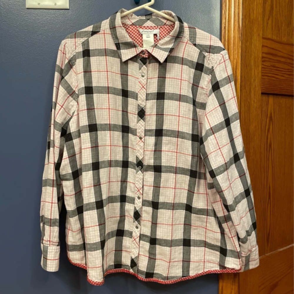 Foxcroft Plaid Top